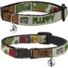 Buckle-Down Star Wars Boba Fett Utility Belt Bounding Personalized Breakaway Cat Collar With Bell