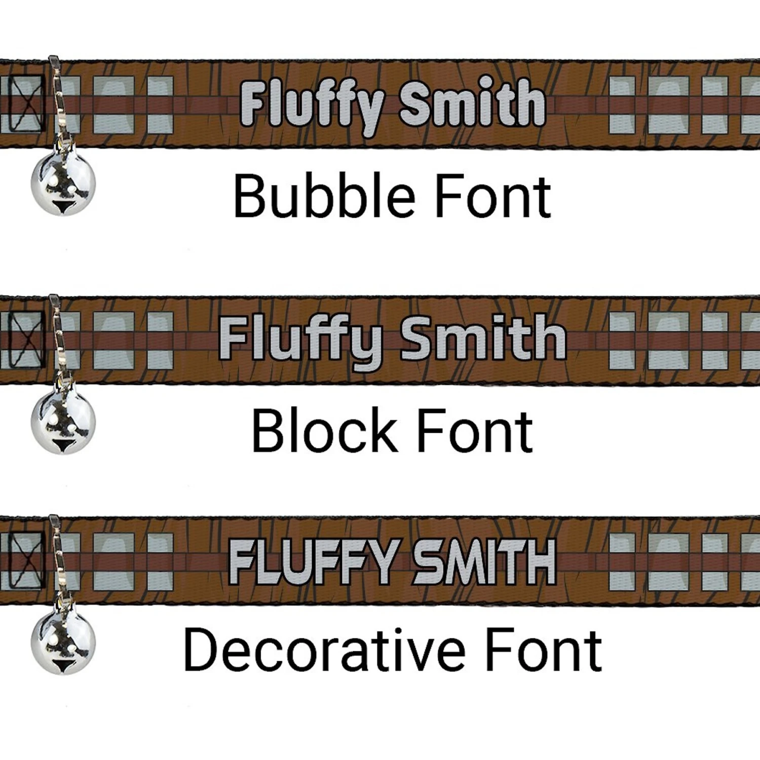 Buckle-Down Star Wars Chewbacca Bandolier Bounding Personalized Breakaway Cat Collar With Bell 2 Buckle-Down Star Wars Chewbacca Bandolier Bounding Personalized Breakaway Cat Collar With Bell - Image 2