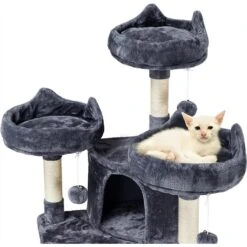 Yaheetech 68.5-in Plush Cat Tower, Dark Gray -Cat Supplies 306515 PT3. AC SS1800 V1624372052