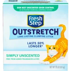 Fresh Step Outstretch Concentrated Unscented Clumping Clay Cat Litter, 19-lb Box -Cat Supplies 308949 PT6. AC SS1800 V1694465598