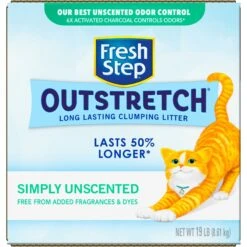 Fresh Step Outstretch Concentrated Unscented Clumping Clay Cat Litter, 19-lb Box -Cat Supplies 308949 PT7. AC SS1800 V1694464707