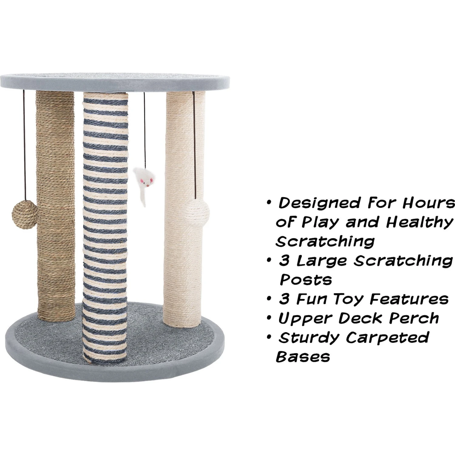 Pet Adobe 19.25-in Polyester Cat Scratching Post With Toys 3 Pet Adobe 19.25-in Polyester Cat Scratching Post With Toys - Image 3