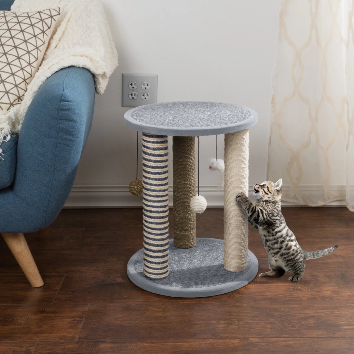 Pet Adobe 19.25-in Polyester Cat Scratching Post With Toys 4 Pet Adobe 19.25-in Polyester Cat Scratching Post With Toys - Image 4
