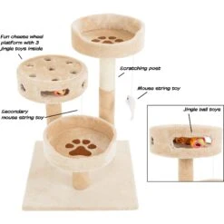 Pet Adobe 3-Tier 27.5-in Cat Tree & Condo -Cat Supplies 314981 PT2. AC SS1800 V1626393097