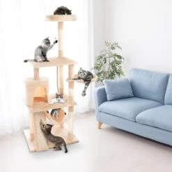 Pet Adobe 4-Tier 61.5-in Cat Tree & Condo -Cat Supplies 314983 PT3. AC SS1800 V1626389499