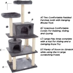 Pet Adobe 5-Tier 58.5-in Cat Tree & Condo -Cat Supplies 314985 PT2. AC SS1800 V1626397611