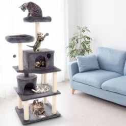 Pet Adobe 5-Tier 58.5-in Cat Tree & Condo -Cat Supplies 314985 PT3. AC SS1800 V1626389786