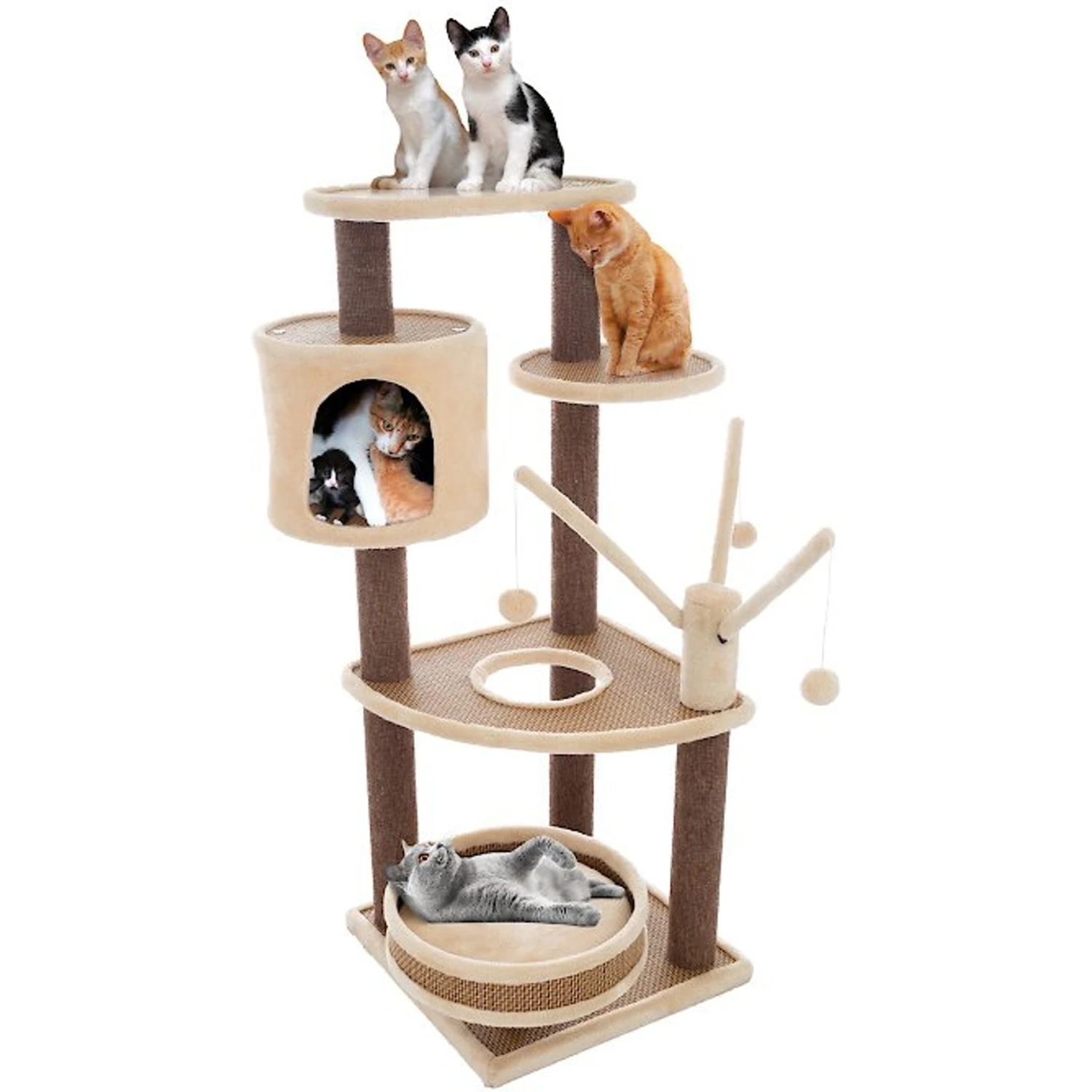 Pet Adobe 6-Tier 43.5-in Cat Tree & Condo 1 Pet Adobe 6-Tier 43.5-in Cat Tree & Condo