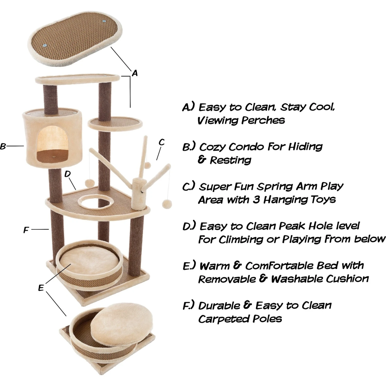 Pet Adobe 6-Tier 43.5-in Cat Tree & Condo 3 Pet Adobe 6-Tier 43.5-in Cat Tree & Condo - Image 3