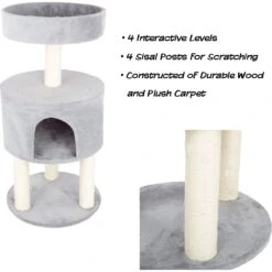 Pet Adobe 4-Tier 35-in Cat Tree & Condo -Cat Supplies 315004 PT2. AC SS1800 V1626395191