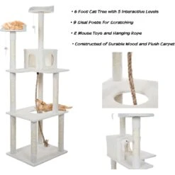 Pet Adobe Multi-Level 71.5-in Cat Tree & Condo -Cat Supplies 315014 PT2. AC SS1800 V1626395539