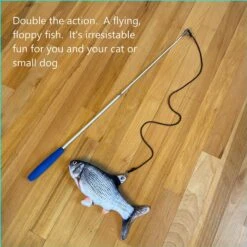 Pet Fit For Life Robotic Floppy Fish & Wand Cat Toy -Cat Supplies 316700 PT3. AC SS1800 V1631773721