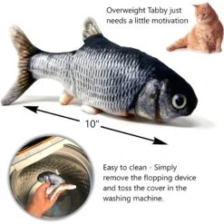 Pet Fit For Life Robotic Floppy Fish & Wand Cat Toy -Cat Supplies 316700 PT5. AC SS1800 V1631782583