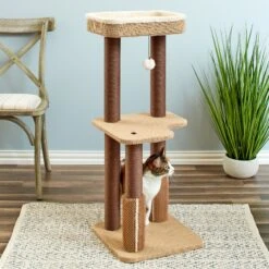 Two By Two The Beech 39-in Cat Tree, Beige -Cat Supplies 316952 PT4. AC SS1800 V1642648589