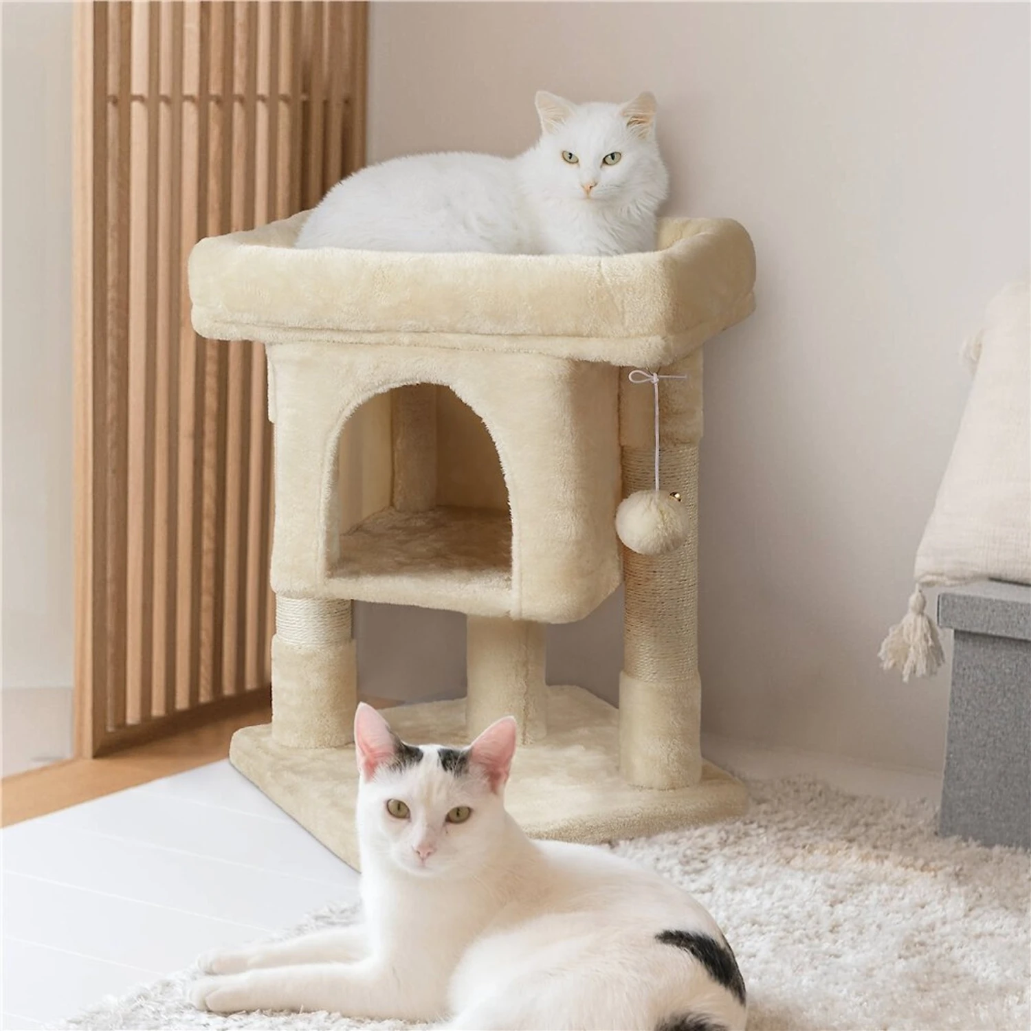Yaheetech 2-Level 23.5-in Plush Cat Tree & Condo 1 Yaheetech 2-Level 23.5-in Plush Cat Tree & Condo
