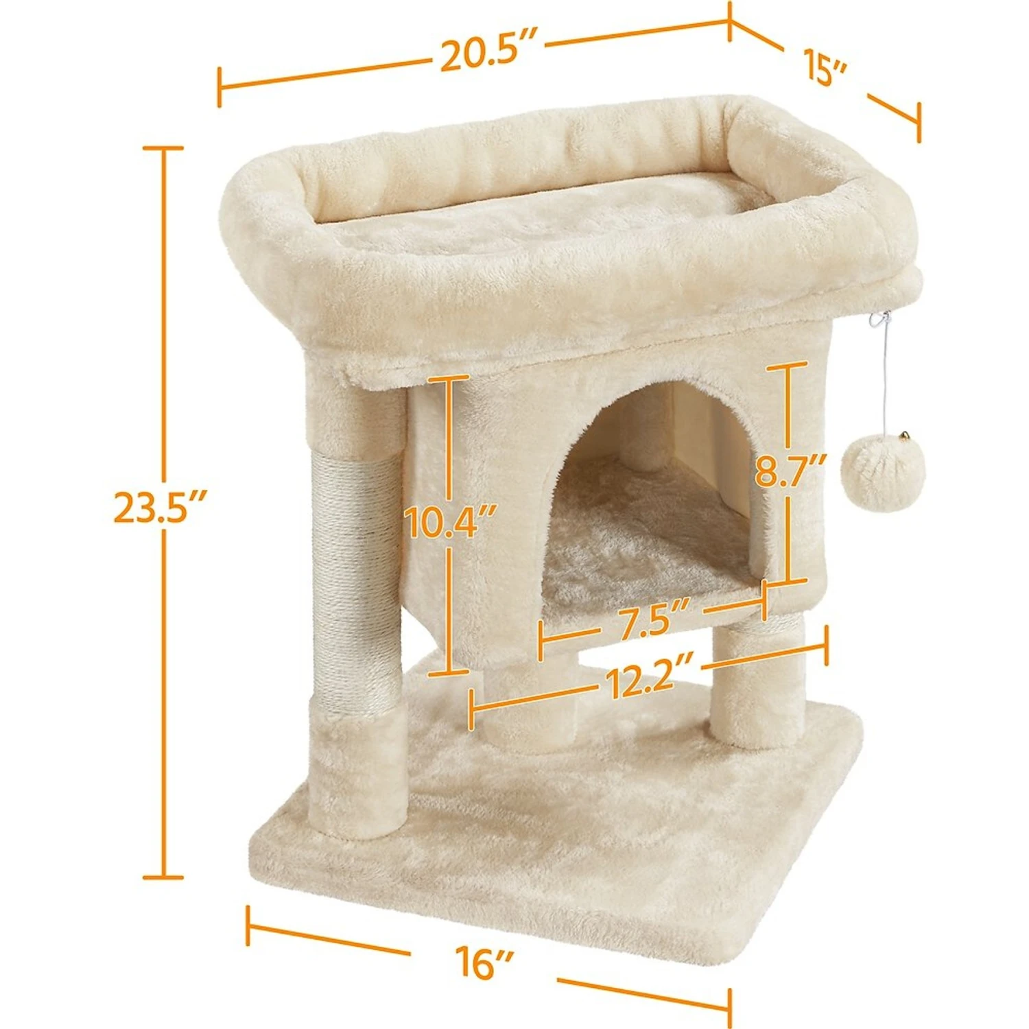 Yaheetech 2-Level 23.5-in Plush Cat Tree & Condo 3 Yaheetech 2-Level 23.5-in Plush Cat Tree & Condo - Image 3