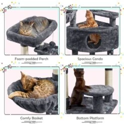 Yaheetech Activity Tower Basic 46-in Cat Tree -Cat Supplies 325694 PT3. AC SS1800 V1680630142