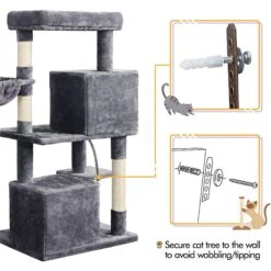 Yaheetech 46.5-in Plush Cat Tree -Cat Supplies 325697 PT8. AC SS1800 V1631147193