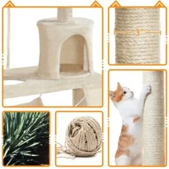 Yaheetech 63.5-in Plush Cat Tree & Condo 15 Yaheetech 63.5-in Plush Cat Tree & Condo -Cat Supplies 325702 PT6. AC SS1800 V1686153352