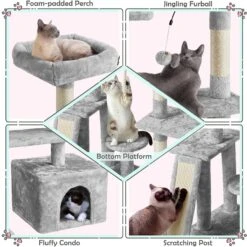 Yaheetech Activity Town 53.5-in Plush Cat Tree -Cat Supplies 325706 PT4. AC SS1800 V1631143582