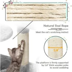 Yaheetech Activity Town 53.5-in Plush Cat Tree -Cat Supplies 325706 PT7. AC SS1800 V1631160993