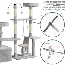 Yaheetech Activity Town 53.5-in Plush Cat Tree -Cat Supplies 325706 PT8. AC SS1800 V1631157993