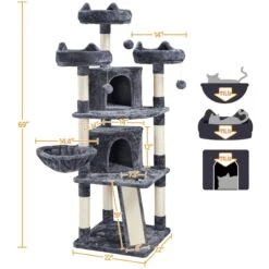 Yaheetech Multi-Level 68.5-in Cat Tree -Cat Supplies 325722 PT2. AC SS1800 V1668636920