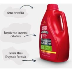 Nature's Miracle Advanced Cat Enzymatic Stain Remover & Odor Eliminator Refill, Sunny Lemon, 128-oz Bottle -Cat Supplies 329076 PT2. AC SS1800 V1701115898