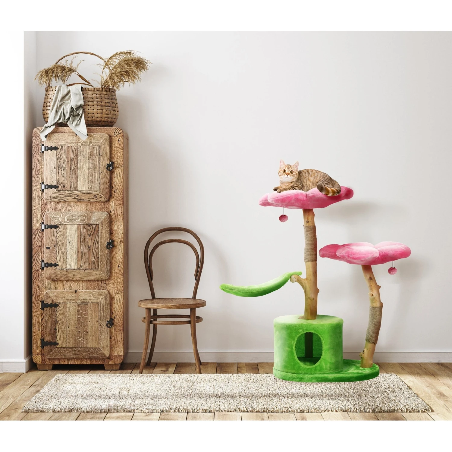 KBSPETS Floral 45-in Sisal Cat Tree 2 KBSPETS Floral 45-in Sisal Cat Tree - Image 2