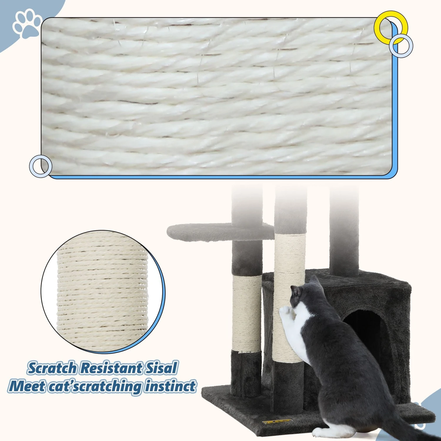 Coziwow By Jaxpety 33-in Small Cat Climbing Tree & Condo 7 Coziwow By Jaxpety 33-in Small Cat Climbing Tree & Condo - Image 7