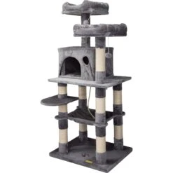 Coziwow By Jaxpety 58-in Cat Tree & Condo With Hammock, Grey -Cat Supplies 330952 PT3. AC SS1800 V1663609368