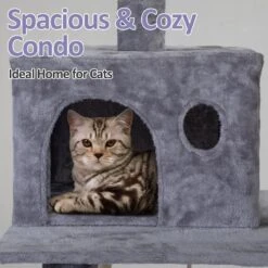 Coziwow By Jaxpety 58-in Cat Tree & Condo With Hammock, Grey -Cat Supplies 330952 PT6. AC SS1800 V1663608798
