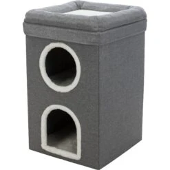 TRIXIE Saul 2-Story Cat Condo & Perch, Gray -Cat Supplies 333730 PT4. AC SS1800 V1634078496
