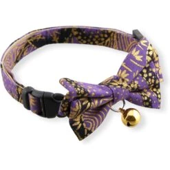 Necoichi Gilded Gold Bow Tie Breakaway Cat Collar -Cat Supplies 335341 PT2. AC SS1800 V1643677026