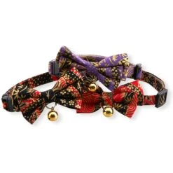 Necoichi Gilded Gold Bow Tie Breakaway Cat Collar -Cat Supplies 335341 PT6. AC SS1800 V1643679394