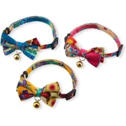 Necoichi Yukata Bow Tie Breakaway Cat Collar -Cat Supplies 335345 PT4. AC SS1800 V1644920834