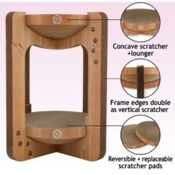 Necoichi Cozy Cat Scratcher Tower Toy -Cat Supplies 336322 PT2. AC SS1800 V1674730081