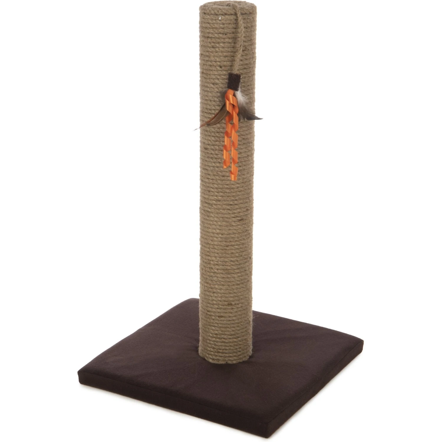 SmartyKat Simply Scratch Jute Cat Scratch Post With Feather Cat Toy 2 SmartyKat Simply Scratch Jute Cat Scratch Post With Feather Cat Toy - Image 2