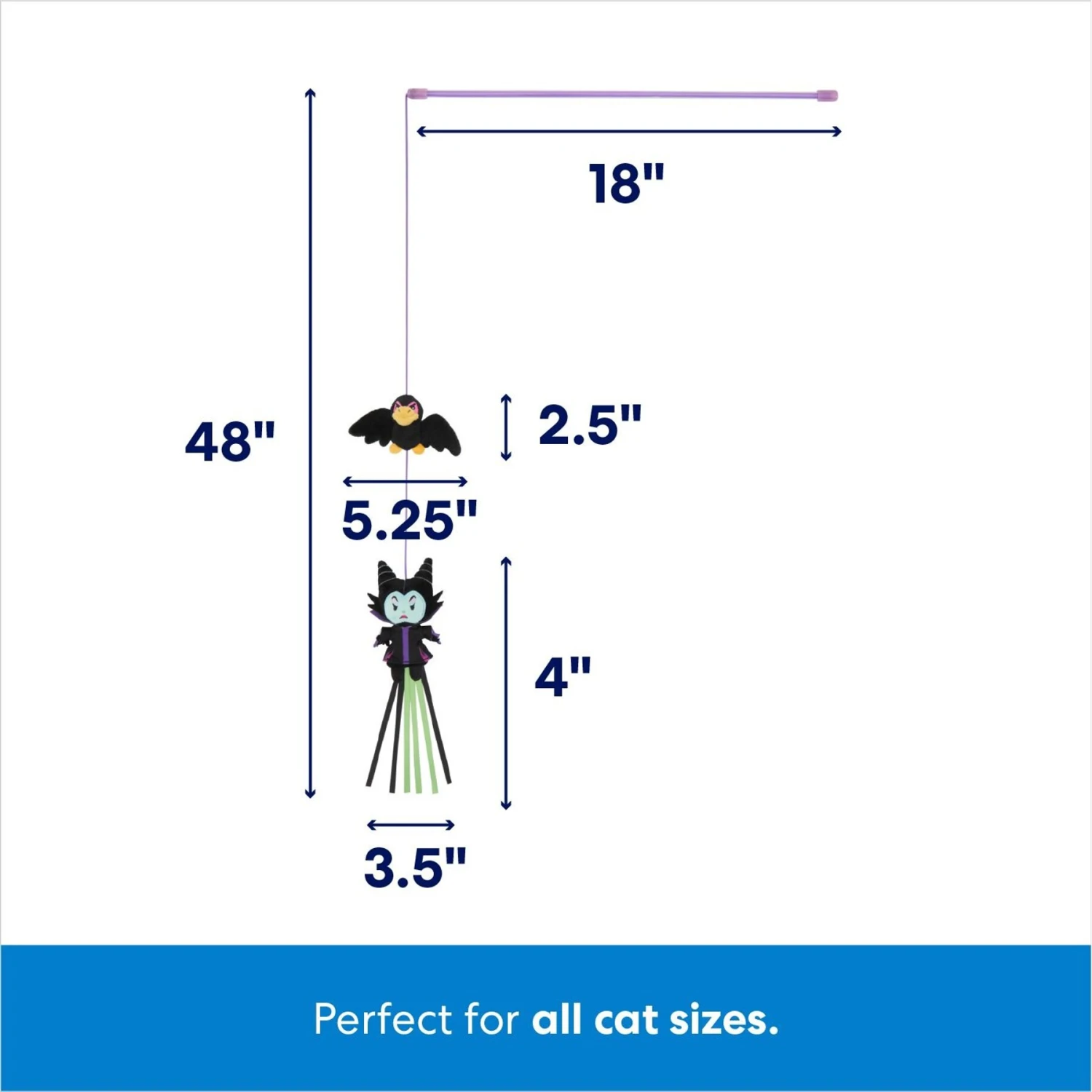 Disney Villains Maleficent & Raven Teaser Wand Cat Toy With Catnip 2 Disney Villains Maleficent & Raven Teaser Wand Cat Toy With Catnip - Image 2