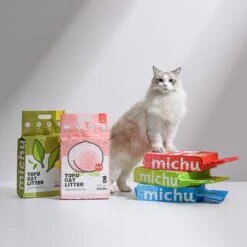 Michu Natural Clumping Flushable Tofu Cat Litter, 5.5-lbs Bag -Cat Supplies 344824 PT4. AC SS1800 V1635518490