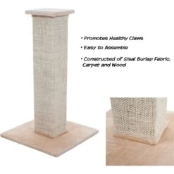 Pet Adobe 10.8-in Sisal & Burlap Cat Scratching Post -Cat Supplies 345063 PT2. AC SS1800 V1637282254