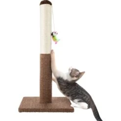 Pet Adobe 24.5-in Sisal Cat Scratching Post With Toy -Cat Supplies 345065 PT3. AC SS1800 V1637286752