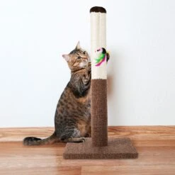 Pet Adobe 24.5-in Sisal Cat Scratching Post With Toy -Cat Supplies 345065 PT4. AC SS1800 V1637286691