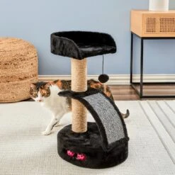 Two By Two The Camellia Sisal Cat Tree, Small, Black -Cat Supplies 346901 PT3. AC SS1800 V1638316648