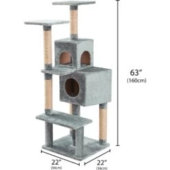 Two By Two The Ambrosia Cat Tree, Large, Grey -Cat Supplies 346915 PT1. AC SS1800 V1638310900