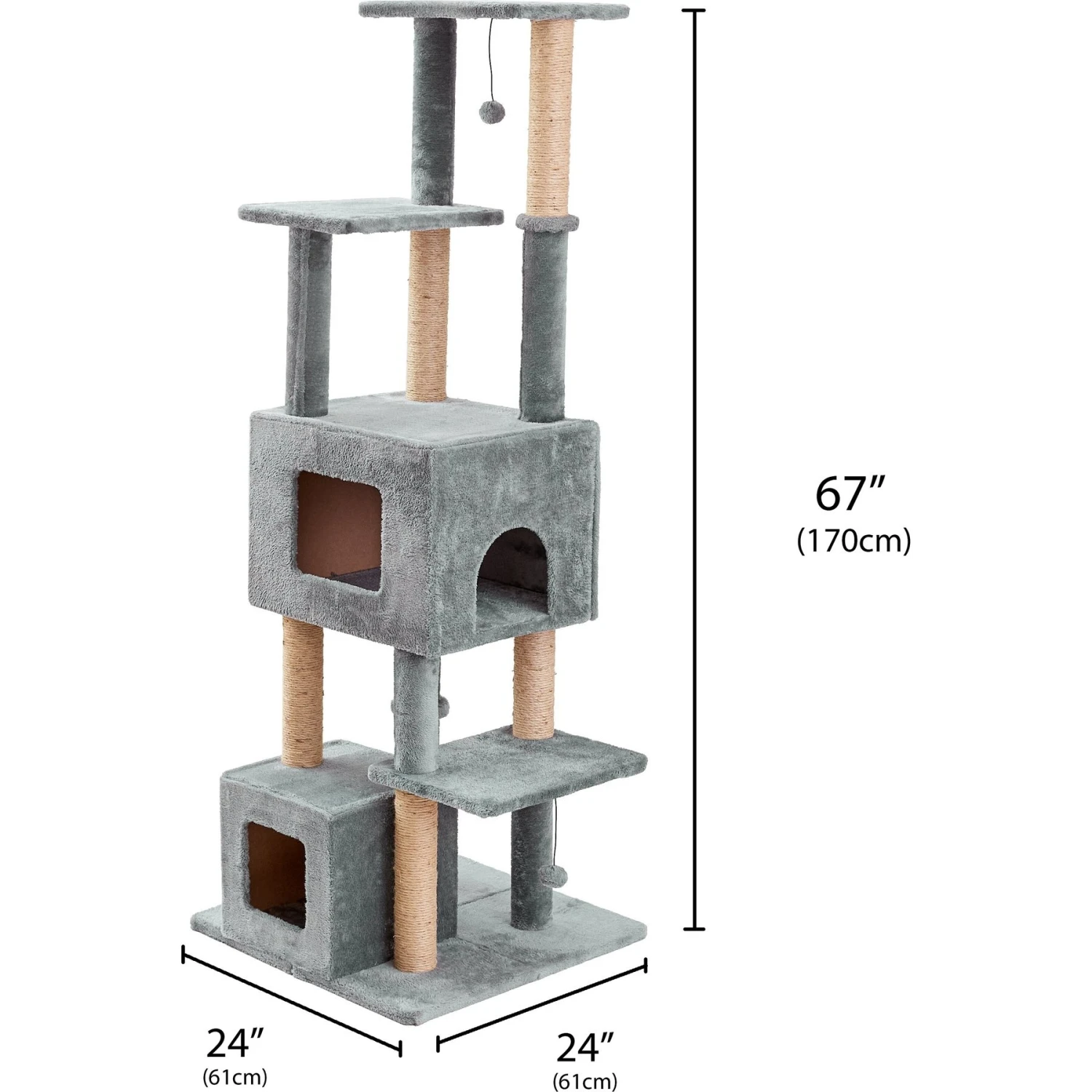 Two By Two The Honeycrisp Cat Tree, Large, Grey 2 Two By Two The Honeycrisp Cat Tree, Large, Grey - Image 2