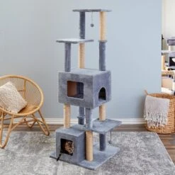 Two By Two The Honeycrisp Cat Tree, Large, Grey 11 Two By Two The Honeycrisp Cat Tree, Large, Grey -Cat Supplies 346921 PT3. AC SS1800 V1638310595