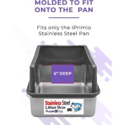 IPrimio Stainless Steel Cat Litter Box, X-Large -Cat Supplies 352817 PT4. AC SS1800 V1642529493