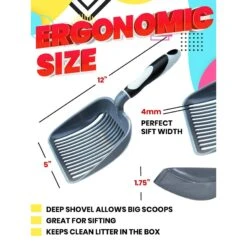 IPrimio Deep Shovel Cat Litter Scooper, X-Large -Cat Supplies 352822 PT4. AC SS1800 V1642529506