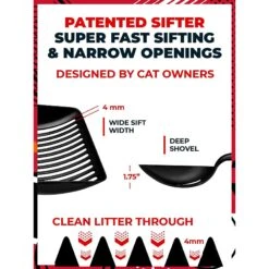 IPrimio Non Stick Coated Aluminum, Cat Scooper, X-Large, Black -Cat Supplies 352824 PT5. AC SS1800 V1642532212